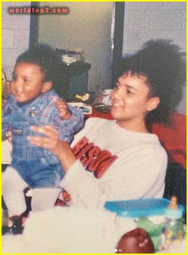 Kyrie Irving childhood photo with his mother
